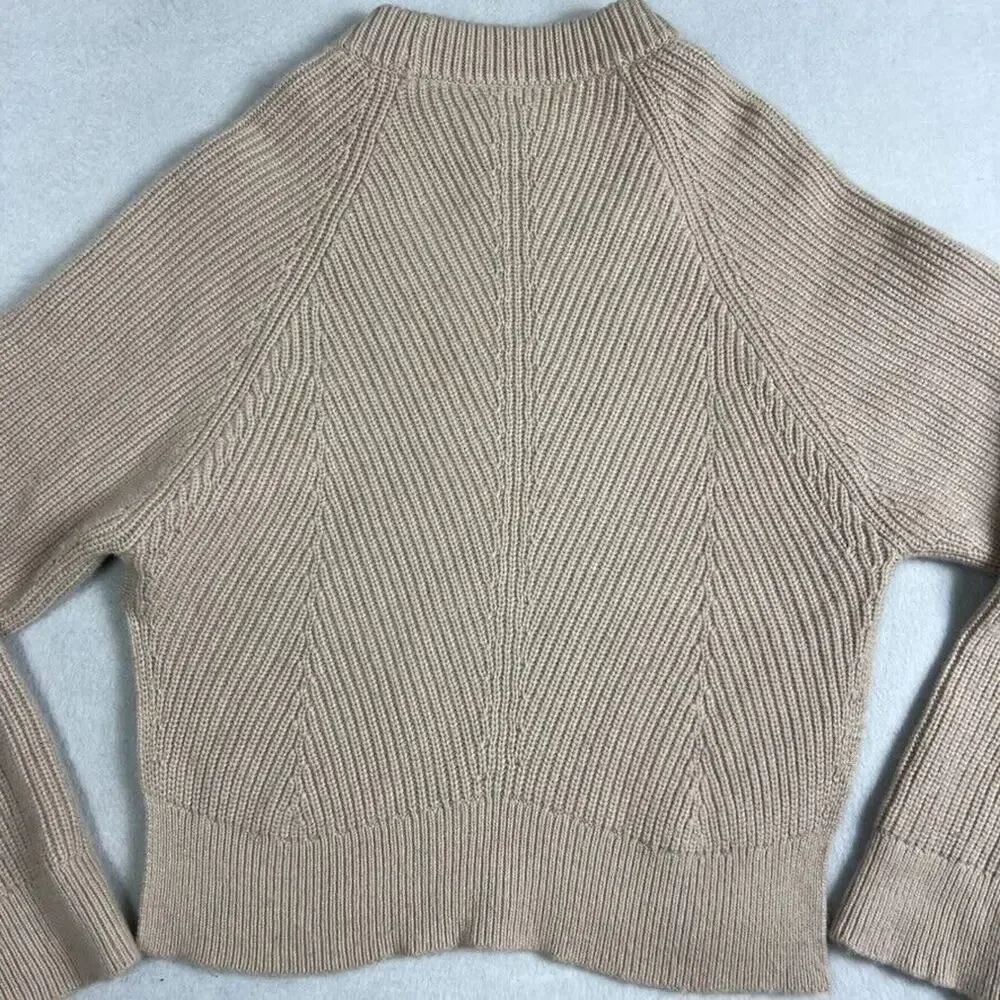 AllSaints Sweater Womens Small Sylvie Crewneck in Nude Pink Chunky Wool Cashmere